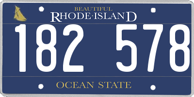 RI license plate 182578