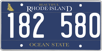 RI license plate 182580