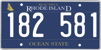 RI license plate 182581