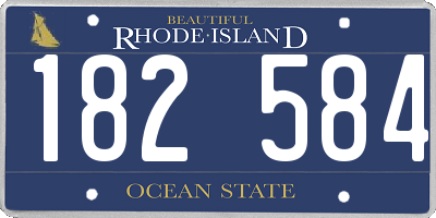RI license plate 182584