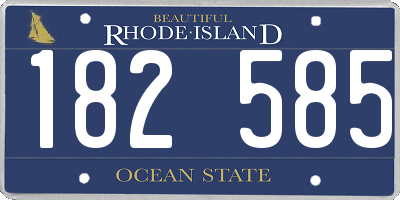 RI license plate 182585