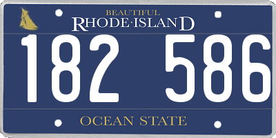 RI license plate 182586