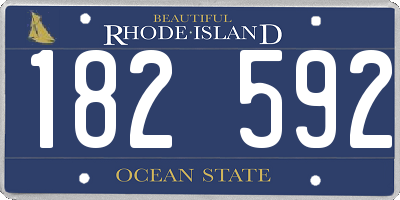 RI license plate 182592