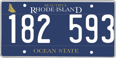 RI license plate 182593