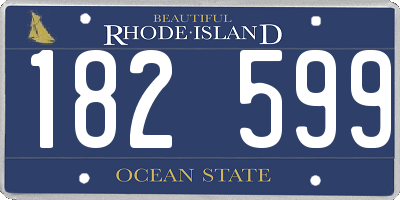 RI license plate 182599