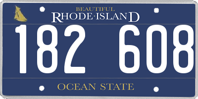 RI license plate 182608