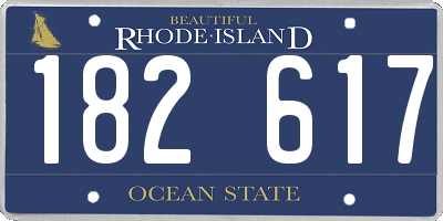 RI license plate 182617
