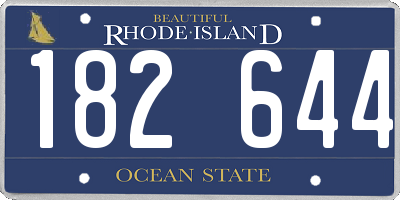 RI license plate 182644