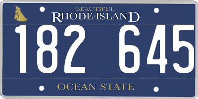 RI license plate 182645