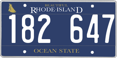 RI license plate 182647