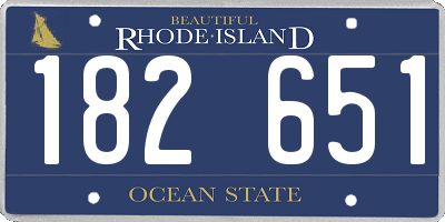 RI license plate 182651