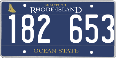 RI license plate 182653
