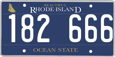RI license plate 182666