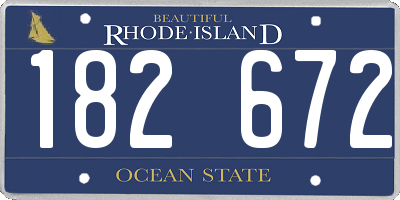 RI license plate 182672