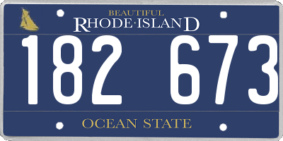 RI license plate 182673