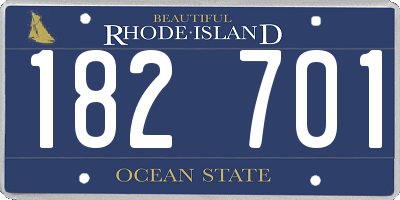 RI license plate 182701