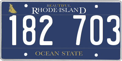 RI license plate 182703