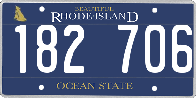 RI license plate 182706
