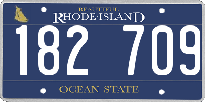 RI license plate 182709