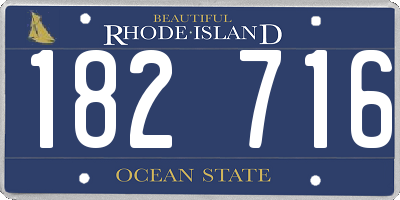 RI license plate 182716