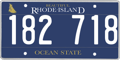 RI license plate 182718