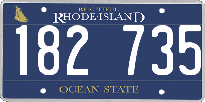 RI license plate 182735