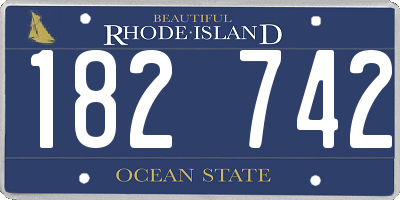 RI license plate 182742