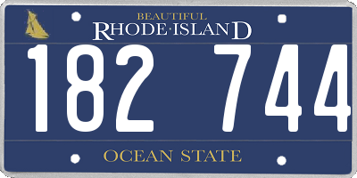 RI license plate 182744