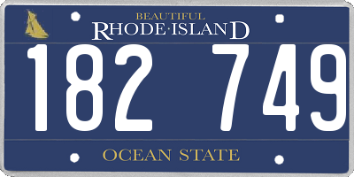 RI license plate 182749