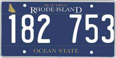 RI license plate 182753