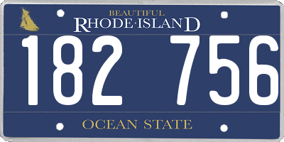RI license plate 182756