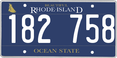 RI license plate 182758