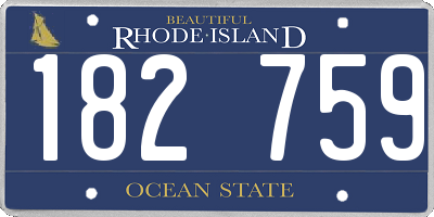 RI license plate 182759