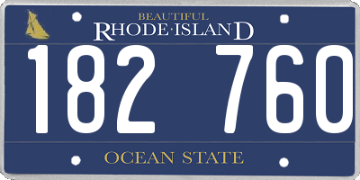 RI license plate 182760