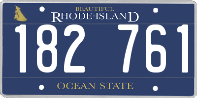 RI license plate 182761