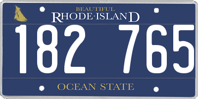 RI license plate 182765