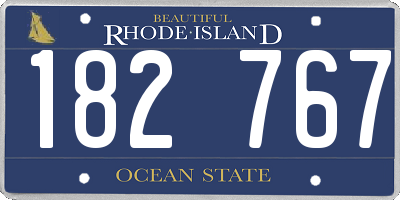 RI license plate 182767
