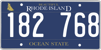 RI license plate 182768