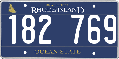 RI license plate 182769