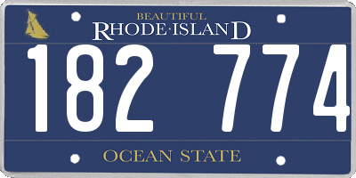RI license plate 182774
