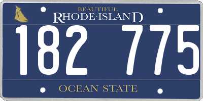 RI license plate 182775