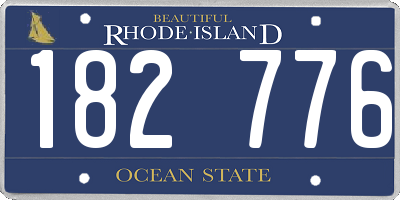 RI license plate 182776