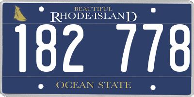 RI license plate 182778