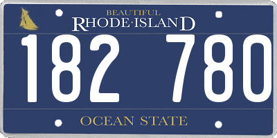 RI license plate 182780