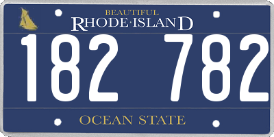 RI license plate 182782