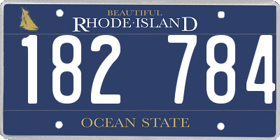 RI license plate 182784