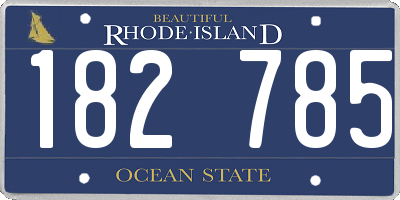 RI license plate 182785