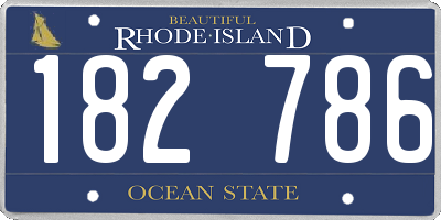 RI license plate 182786