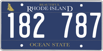 RI license plate 182787
