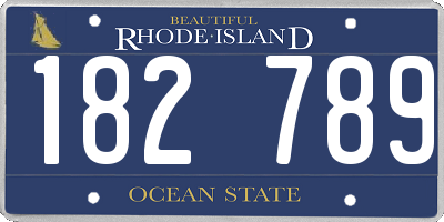 RI license plate 182789
